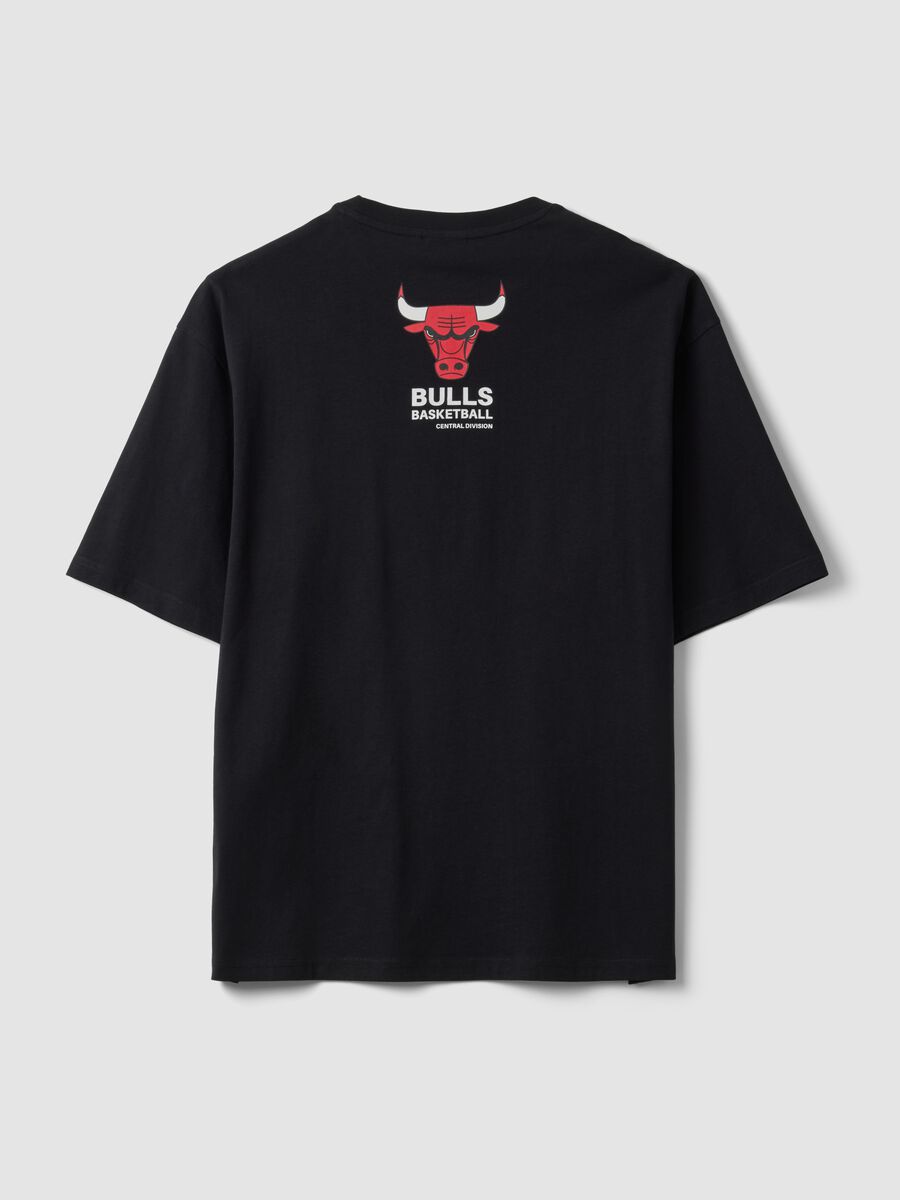 T-shirt nera in puro cotone con stampa Chicago Bulls_6