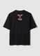 T-shirt nera in puro cotone con stampa Chicago Bulls_6