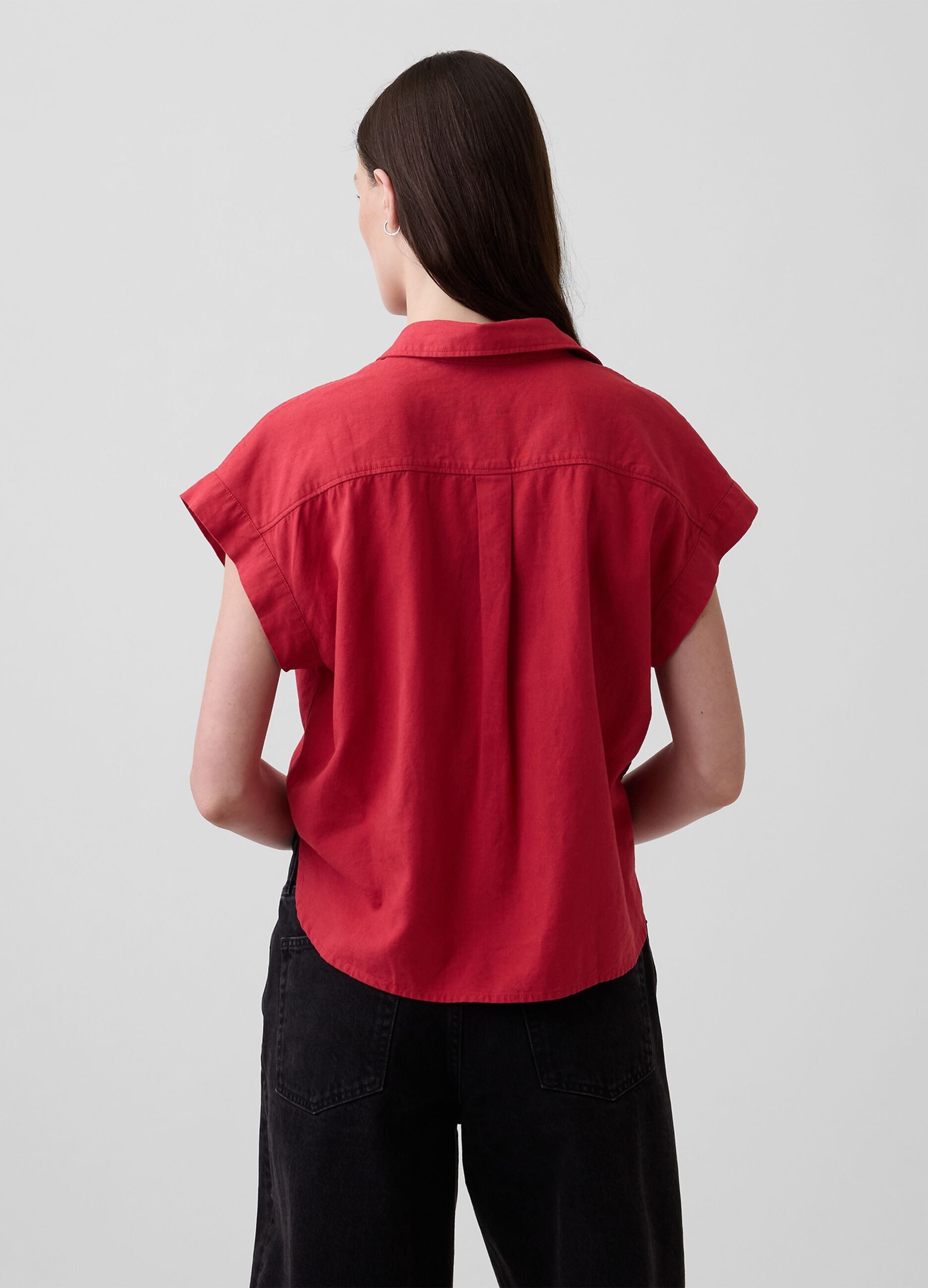 Linen-blend shirt