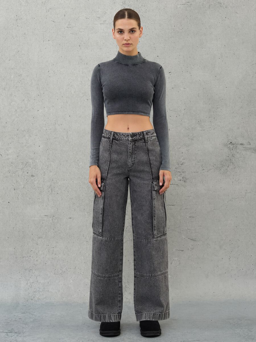 High Neck Knit Top Vintage Grey_5