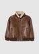 Brown bonded fabric jacket_1