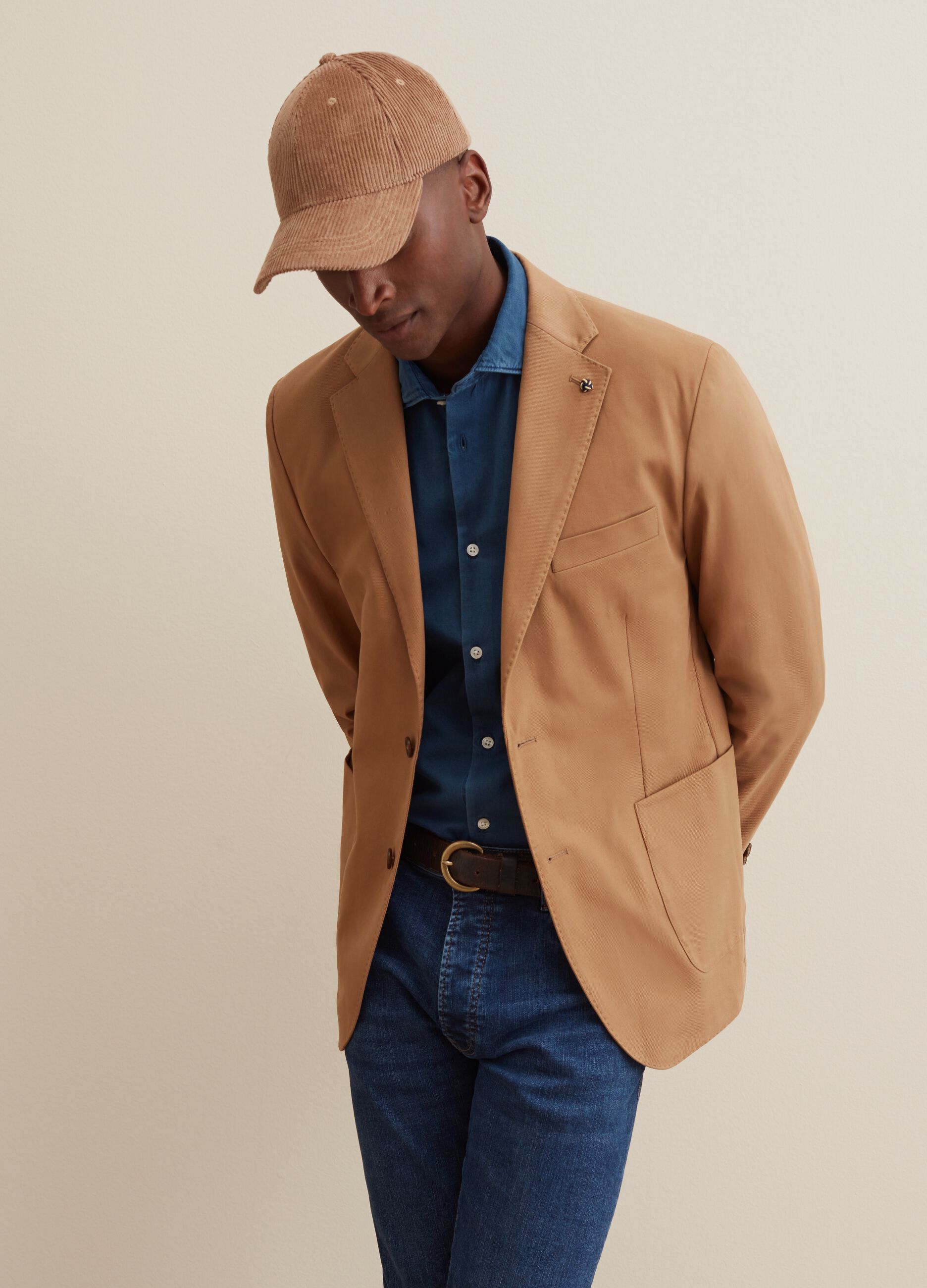 Blazer slim fit in cotone_1