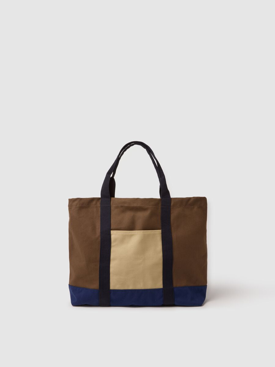 Borsa shopper in puro cotone multicolor con manici robusti_0