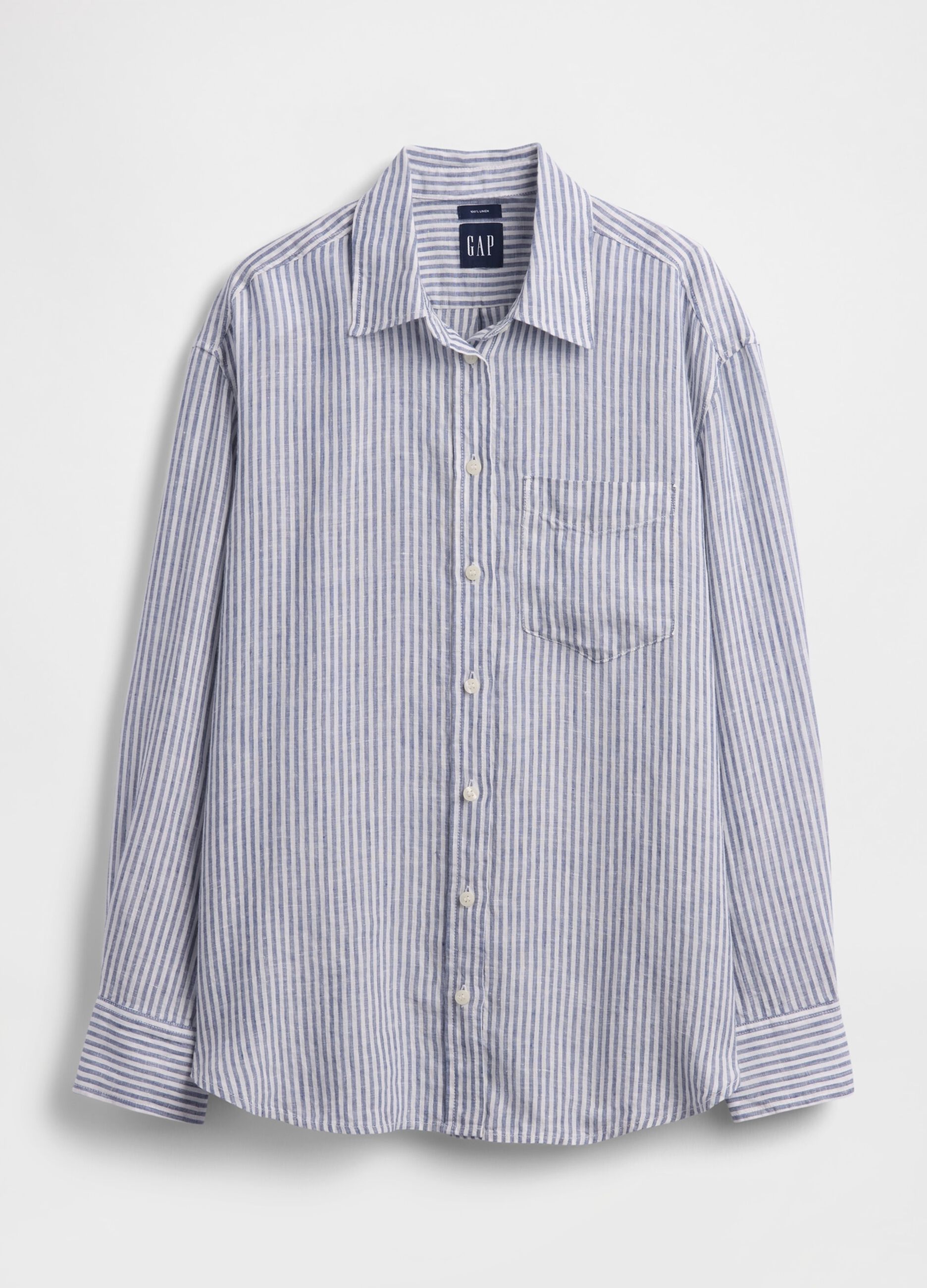 Pure linen striped shirt