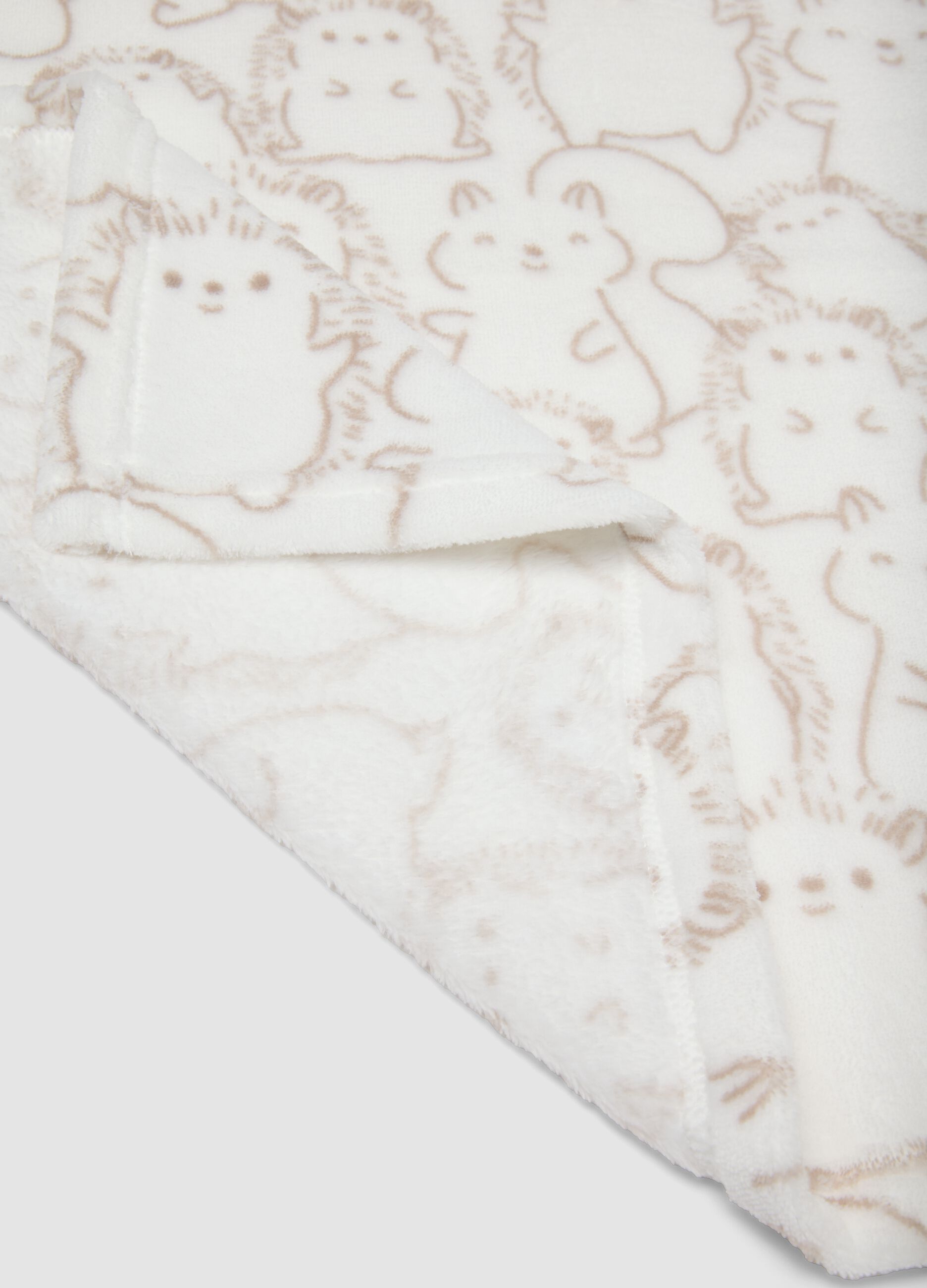 Copertina bianca con stampa animaletti per neonati