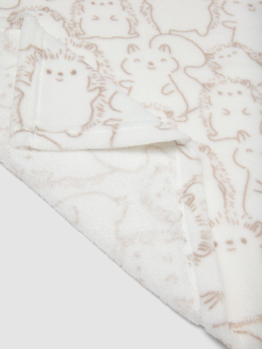 Copertina bianca con stampa animaletti per neonati_1