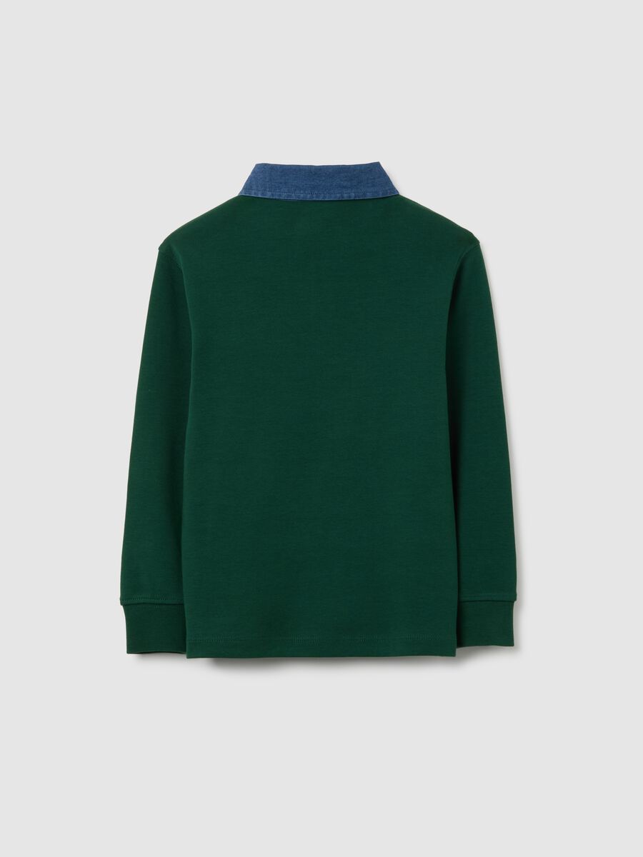 Green pure cotton regular fit kids polo_4