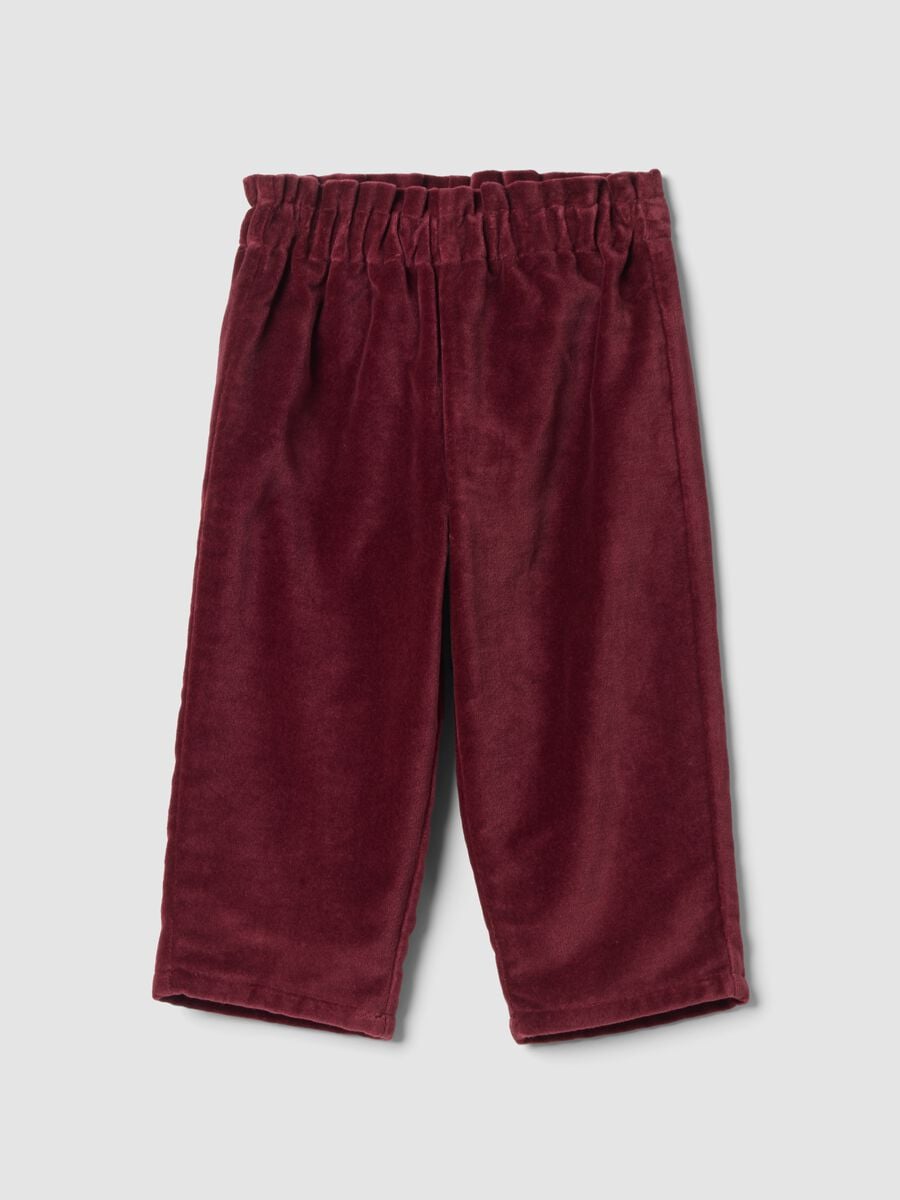 Pantaloni chino rossi in puro cotone con vita regolabile_0