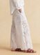 White pure cotton broderie anglaise palazzo trousers_3