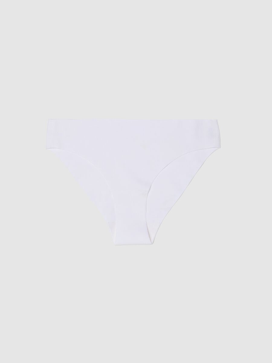 Slip in cotone elasticizzato bianco a vita bassa_4