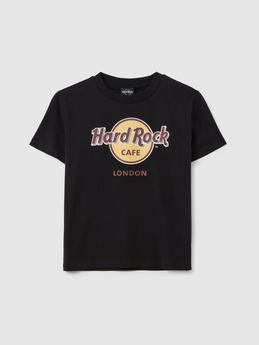 T-shirt nera in puro cotone con stampa Hard Rock Cafe_4