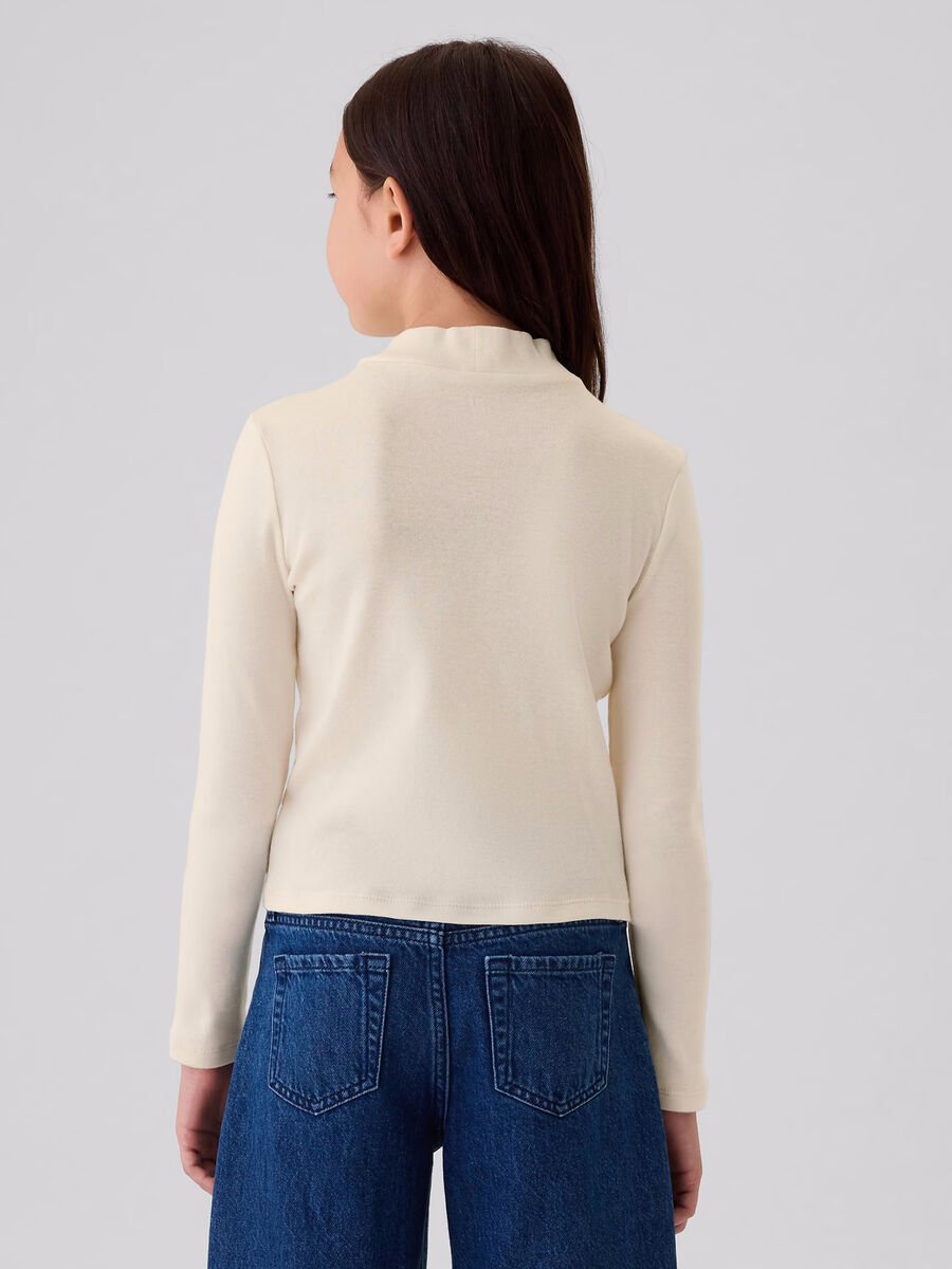 Long-sleeved T-shirt with mock neck_1