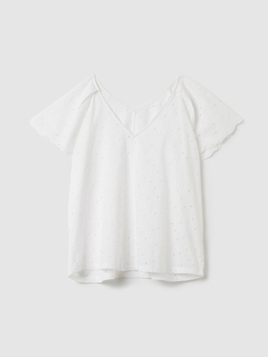 White Cotton Eyelet Blouse_4