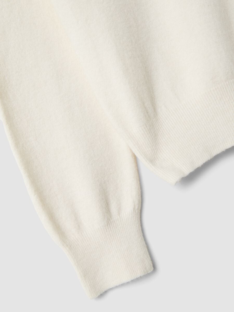 Maglia bianca in misto viscosa e lana regular fit_1