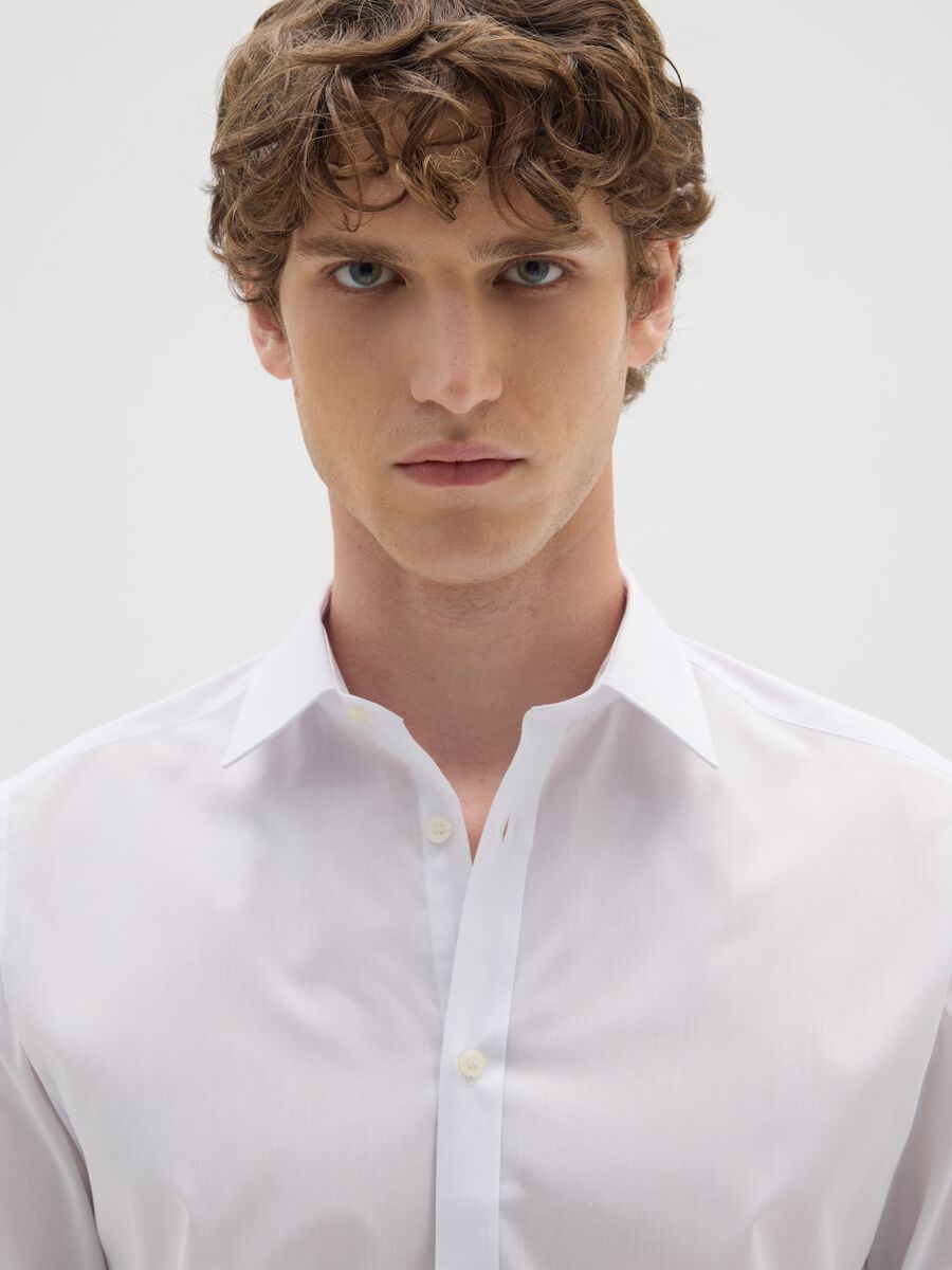 Camicia da uomo bianca in misto cotone slim fit easy iron_2