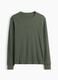 Green long-sleeve stretch cotton top with GAP logo_3