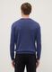 Blue cotton-blend crew neck sweater, regular fit_2
