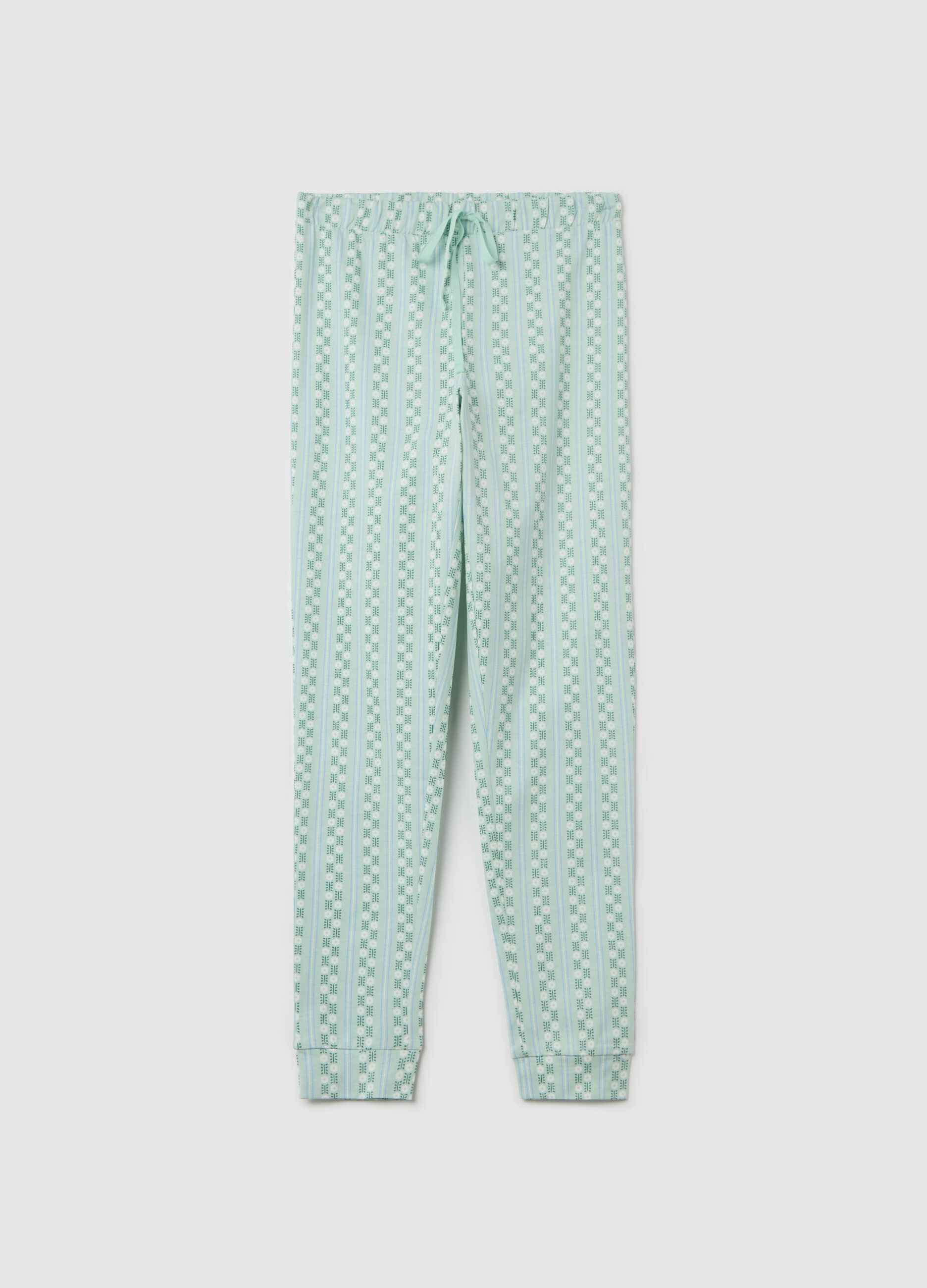 Pyjama trousers with small flowers motif