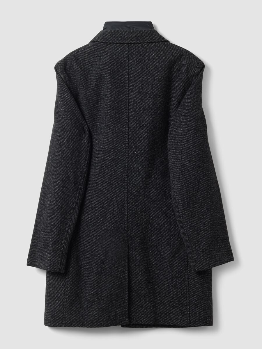 Grey padded wool and viscose blend coat, regular fit_2