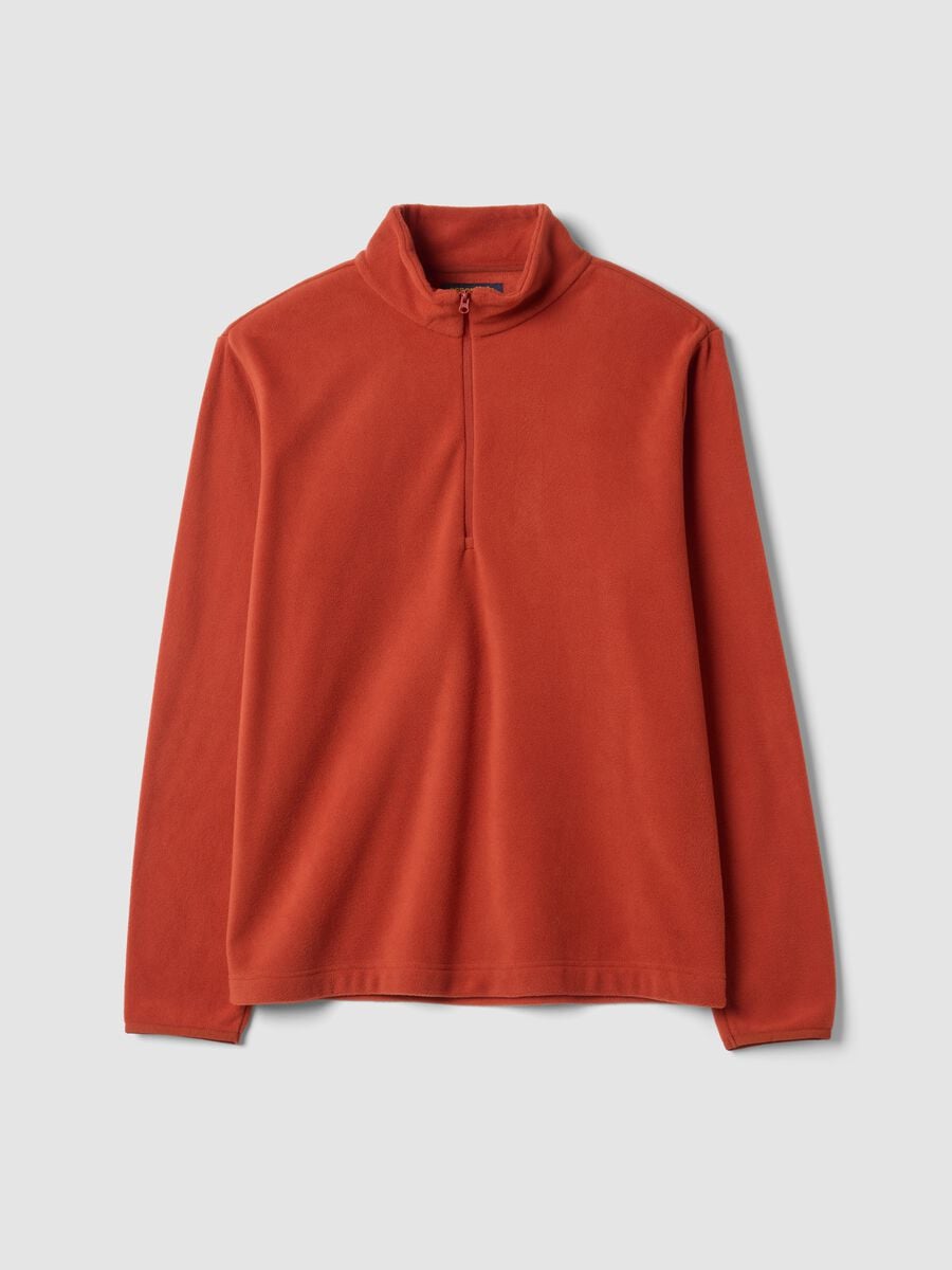 Felpa rossa half zip regular fit in pile_0