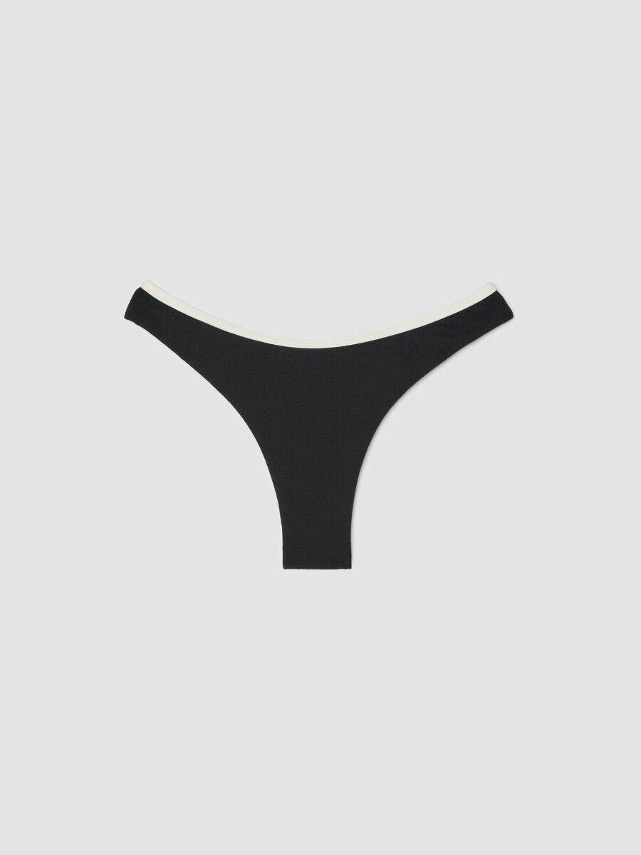 Black stretch swim briefs with white trim_4
