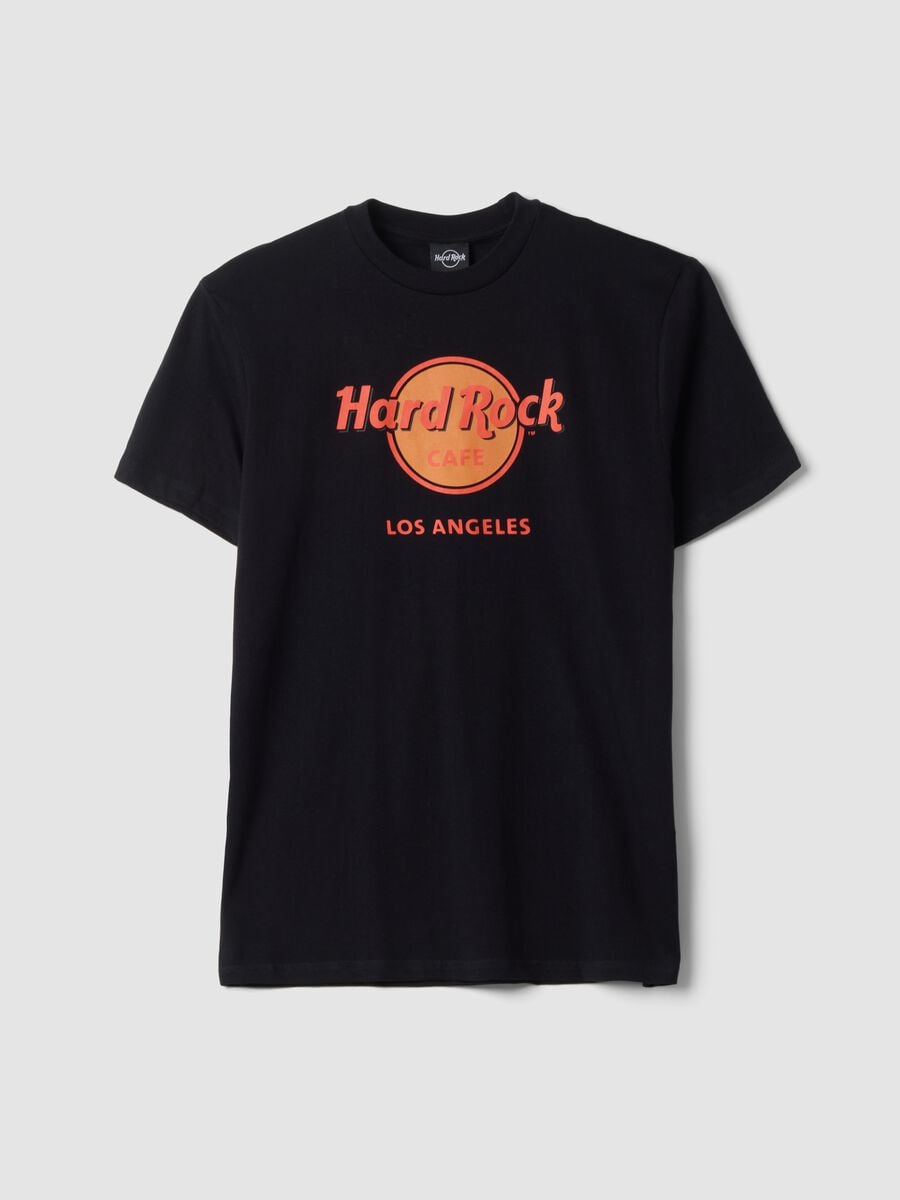 Black 100% cotton T-shirt with Hard Rock Cafe print_0