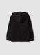 Felpa nera con cappuccio in puro cotone organico per bambino regular fit_1