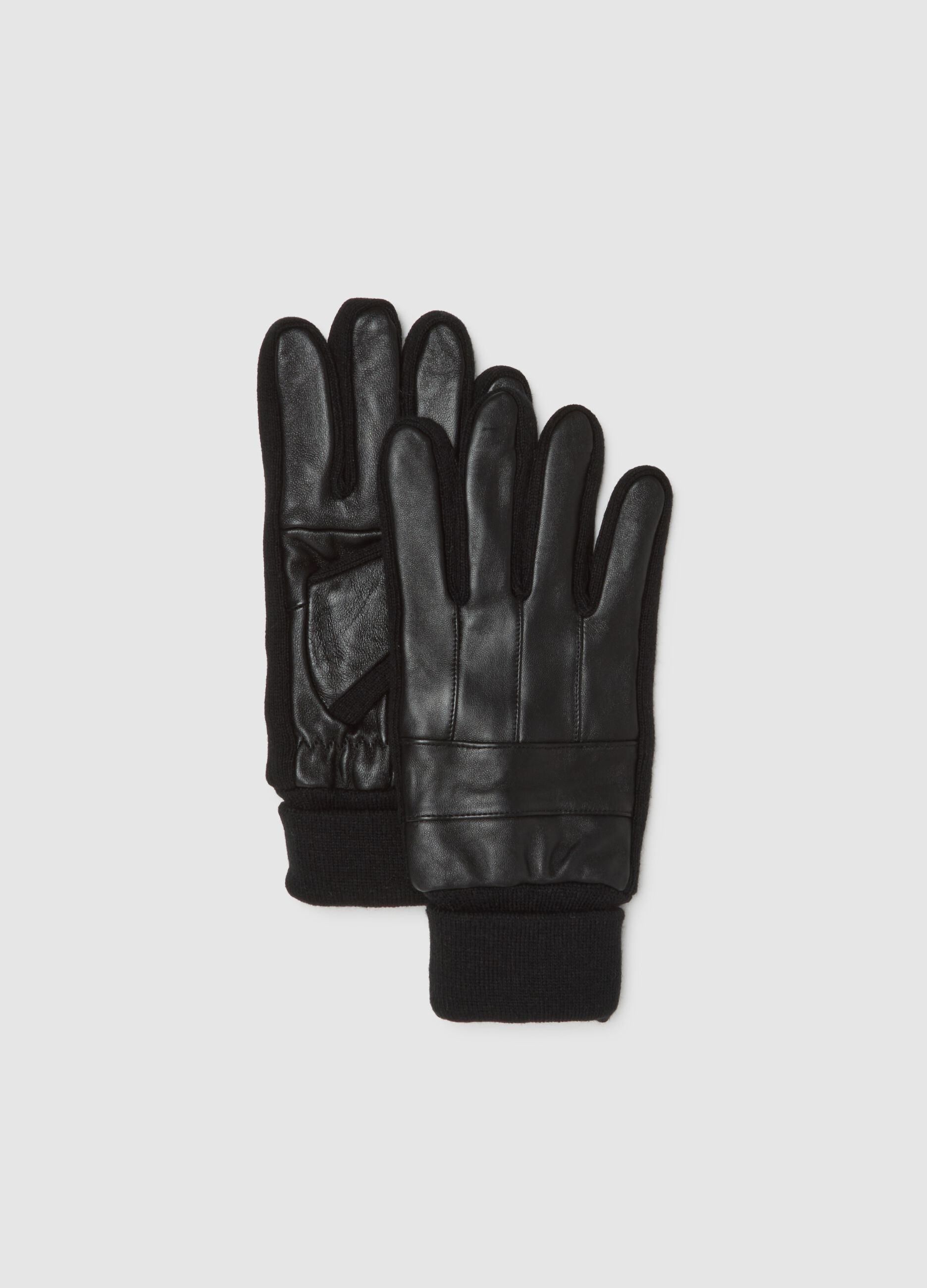 Black Genuine Leather Gloves