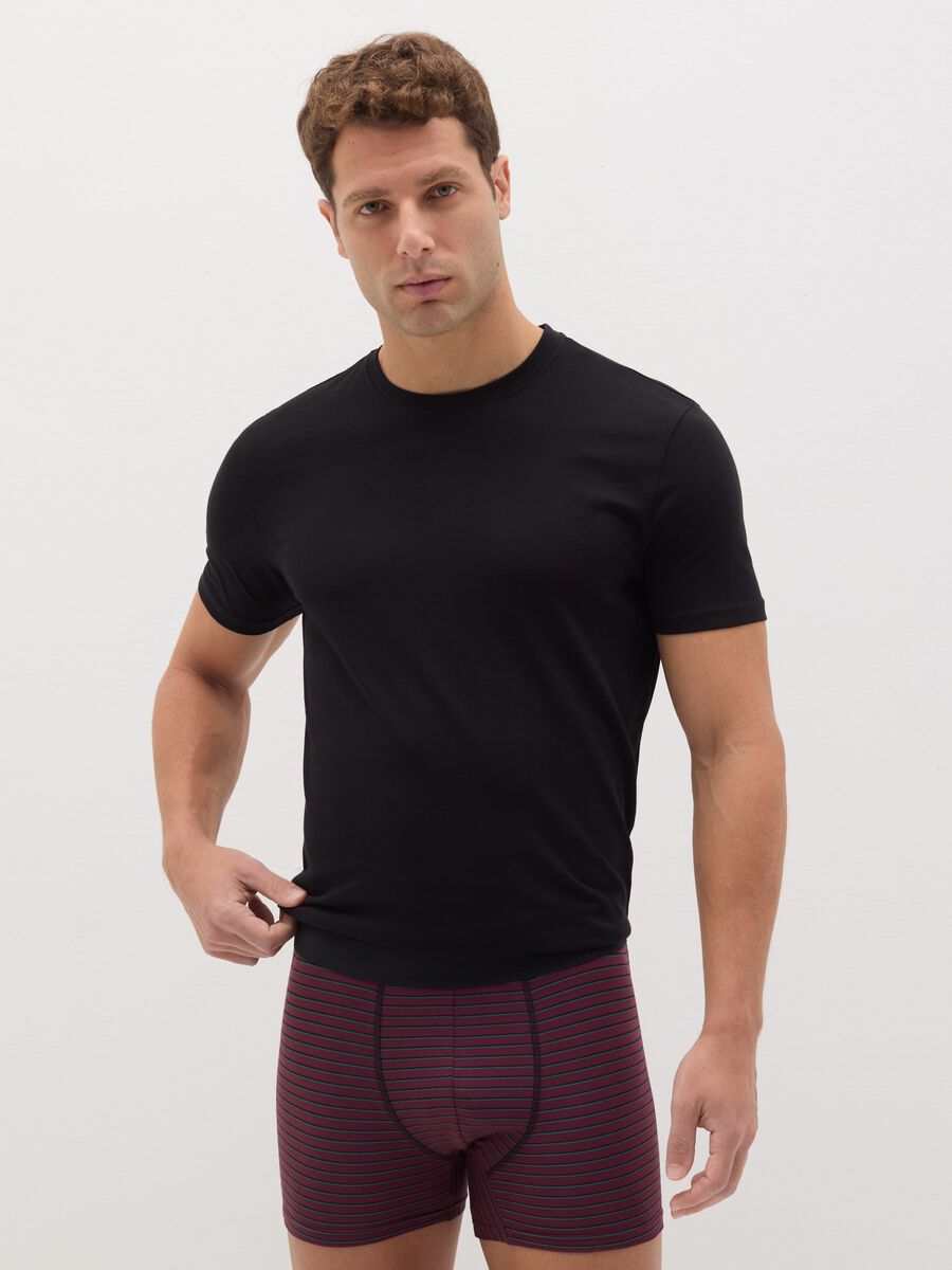 Three-pack boxer shorts in organic cotton with stripe pattern_0