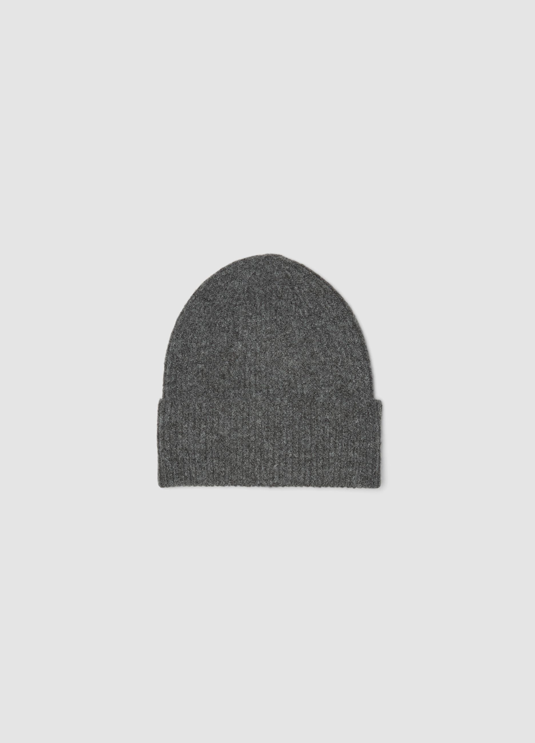 Dark grey stretch-wool beanie
