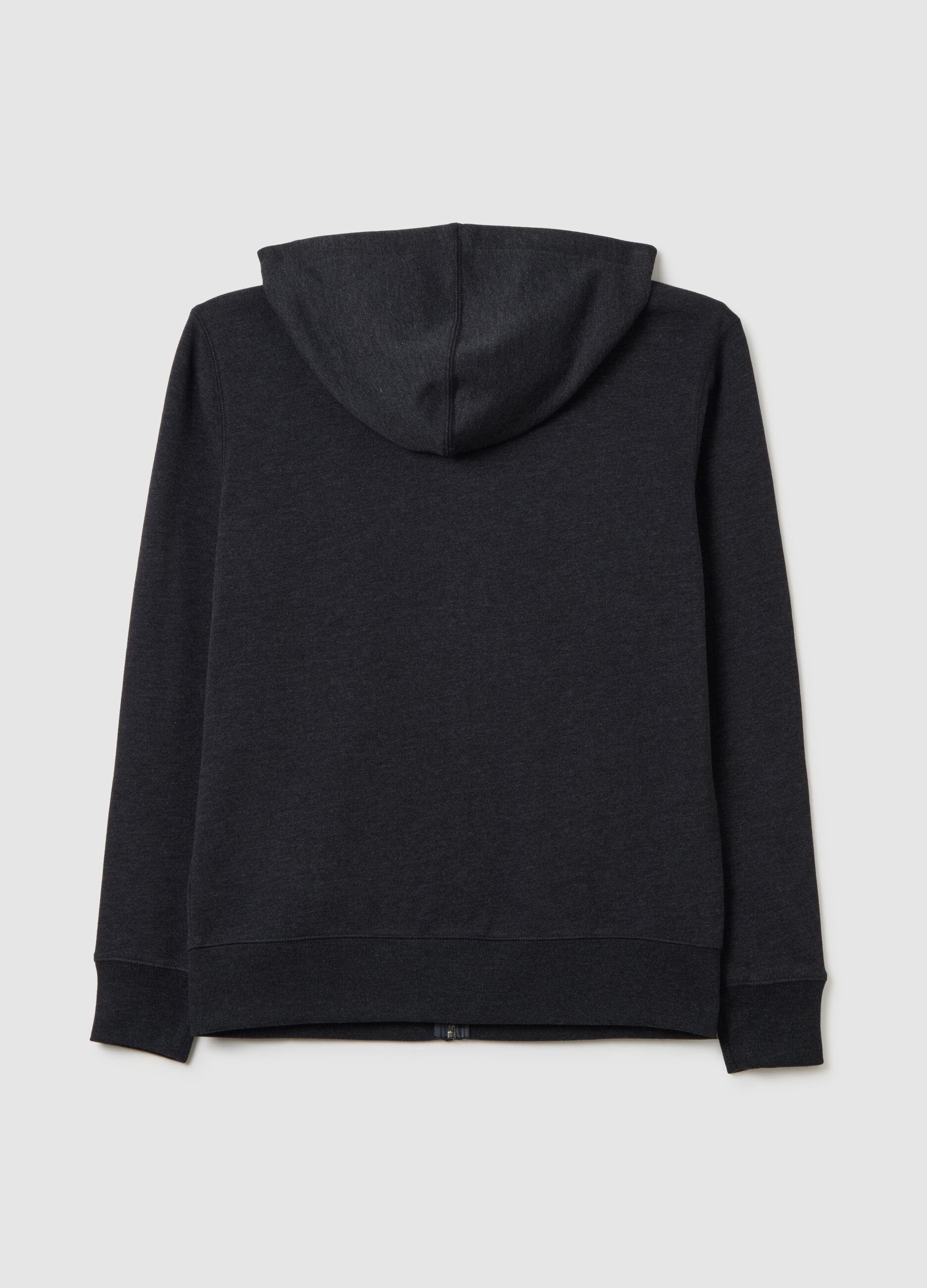 Full-zip in felpa con cappuccio e ricamo logo