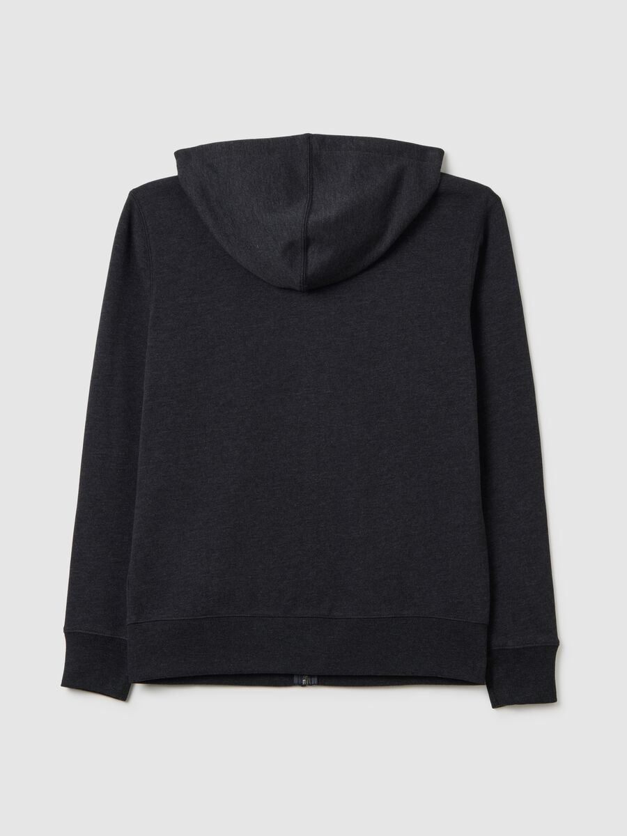 Full-zip sweatshirt in fleece with hood and embroidered logo_2