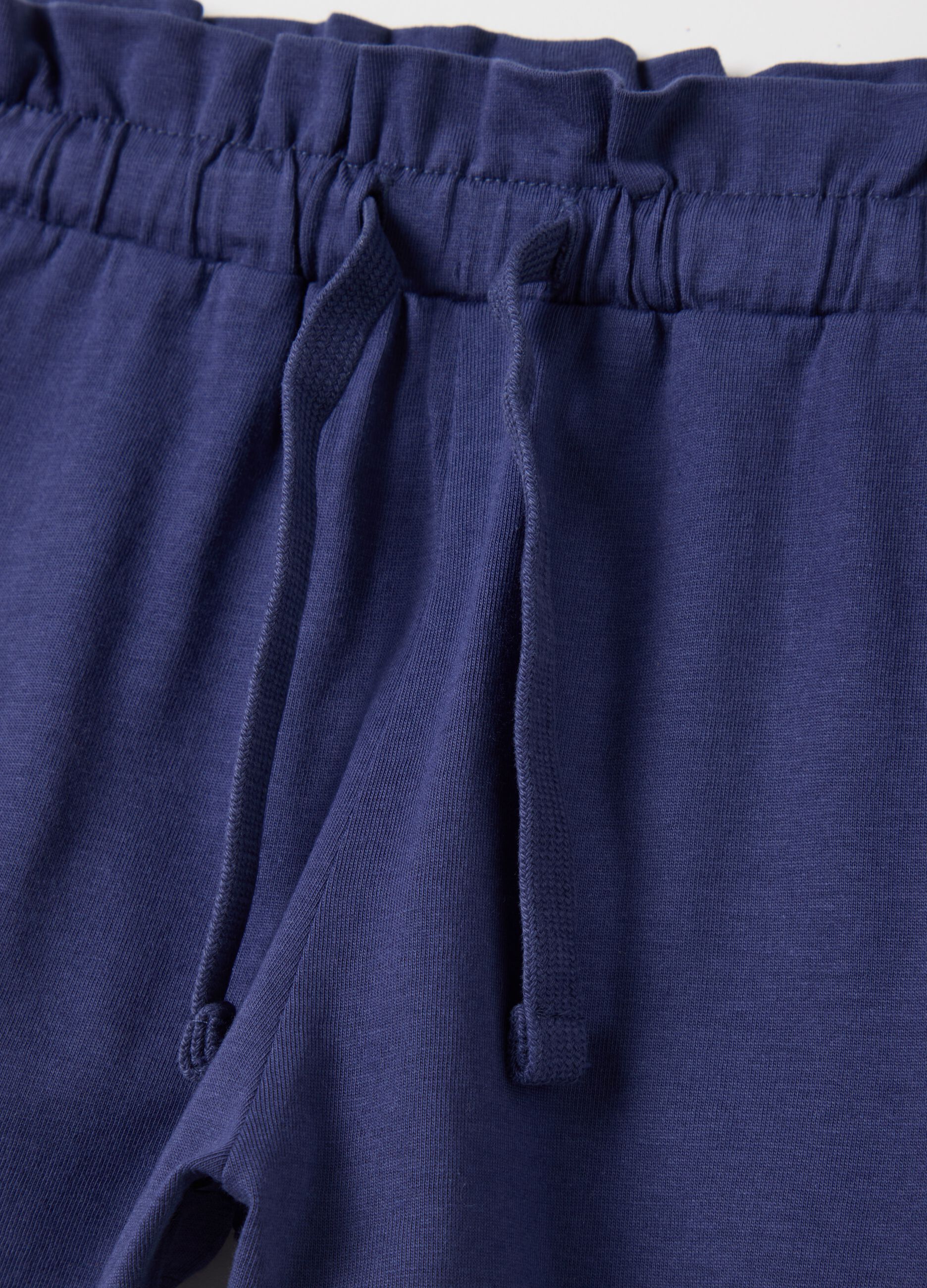 Shorts da bambina in puro cotone blu regular fit
