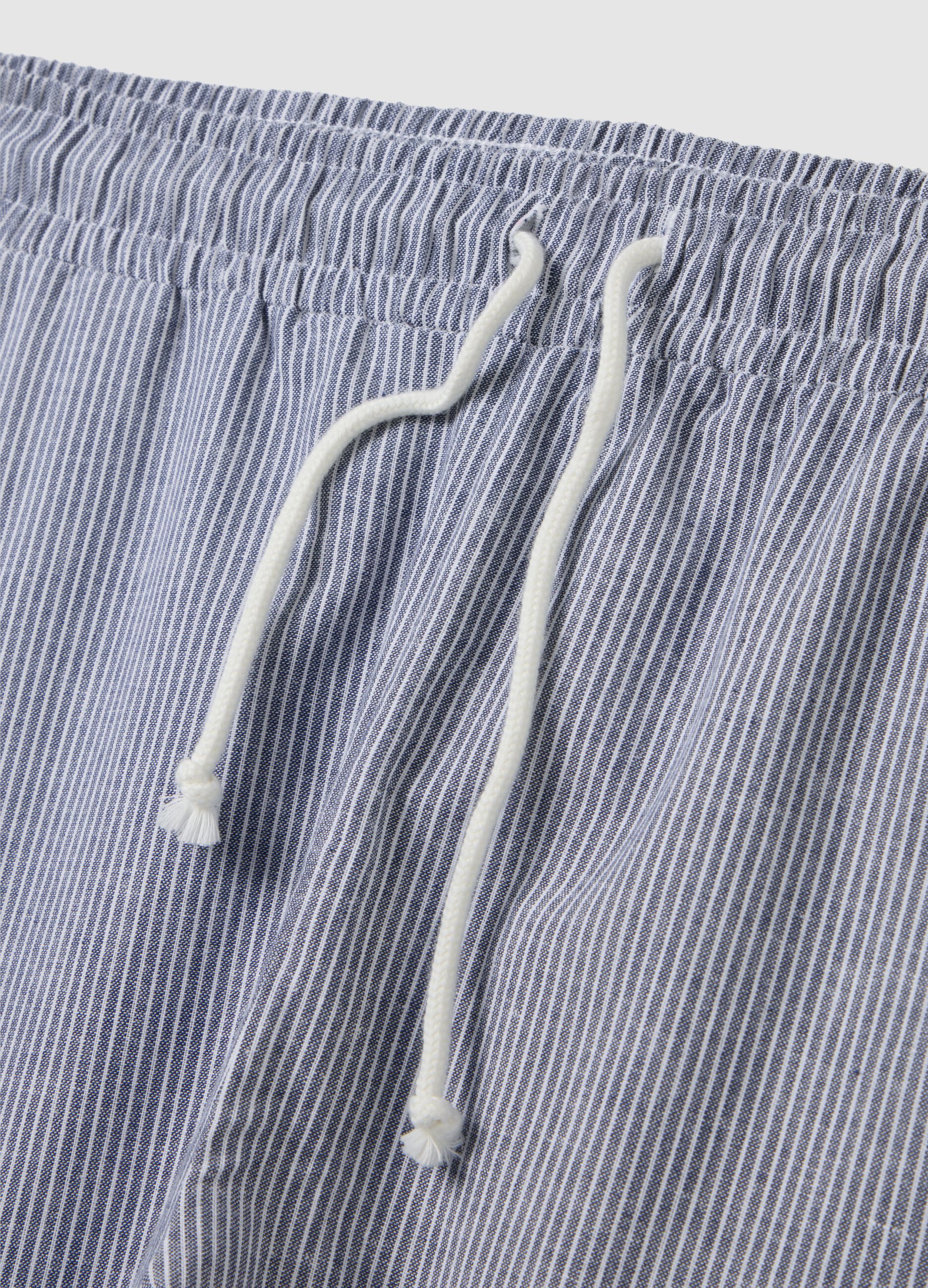 Men's pure cotton blue trousers, regular fit