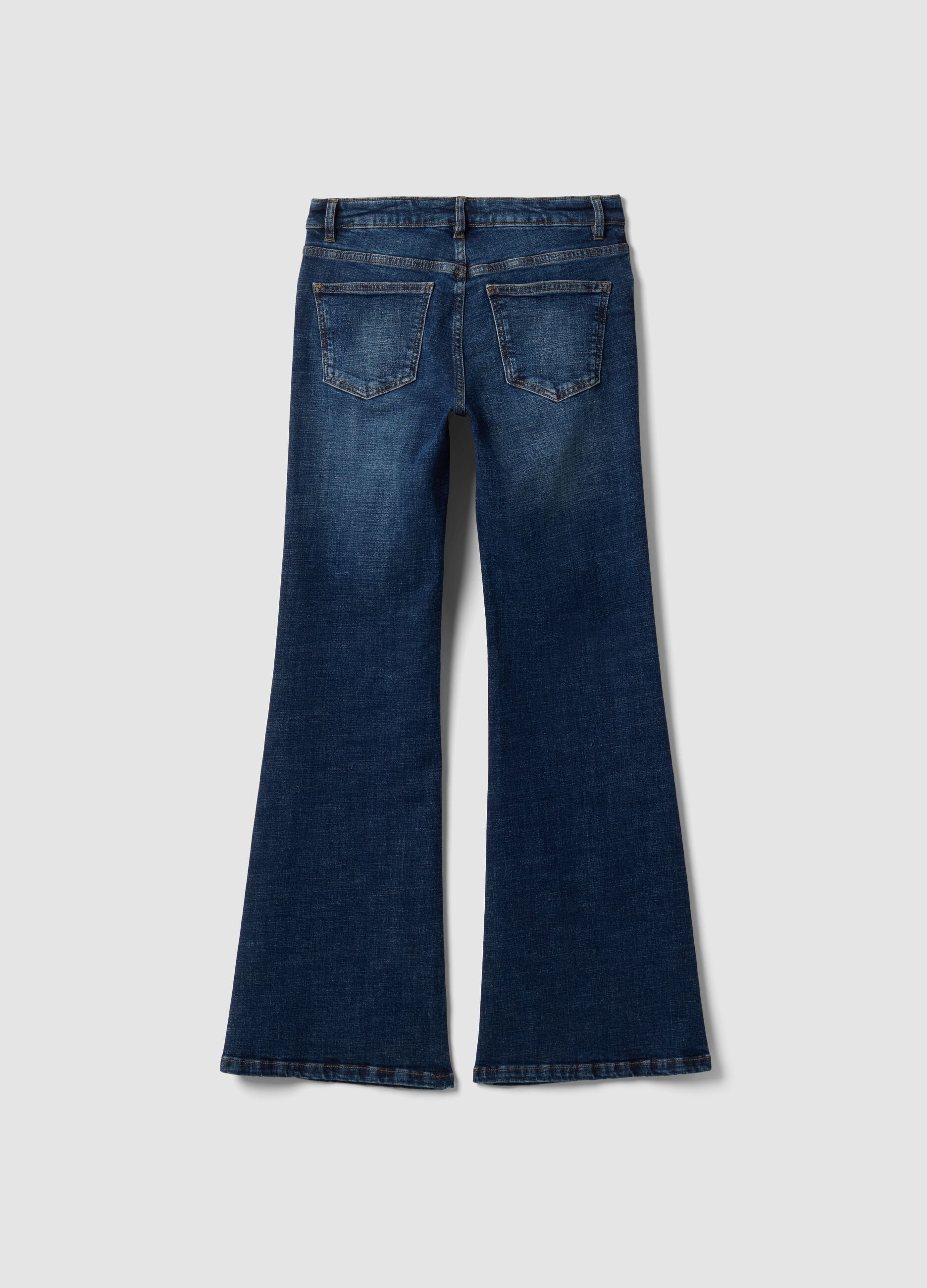 Blue bootcut stretch-cotton denim jeans