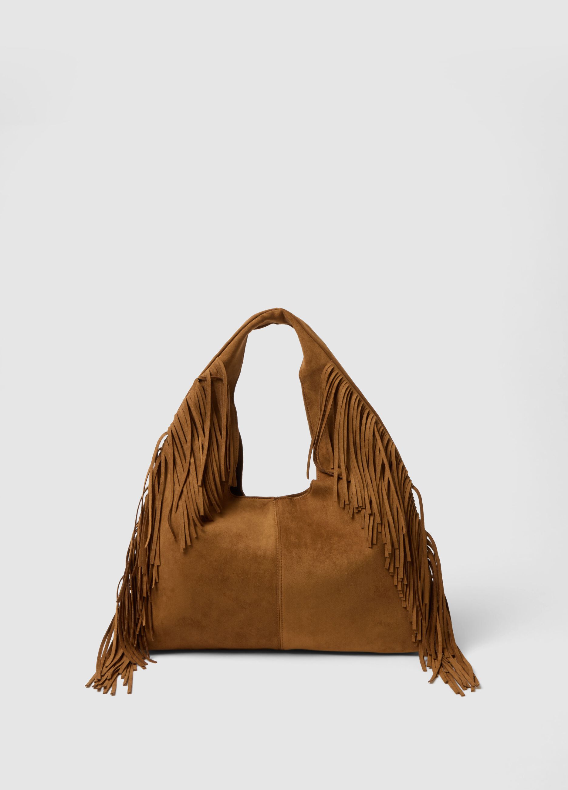 Brown fringe handbag