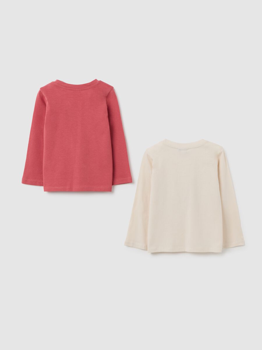 Girls' Long Sleeve Pink Cotton T-shirt_1