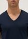 Blue pure cotton t-shirt regular fit with V-neck_1