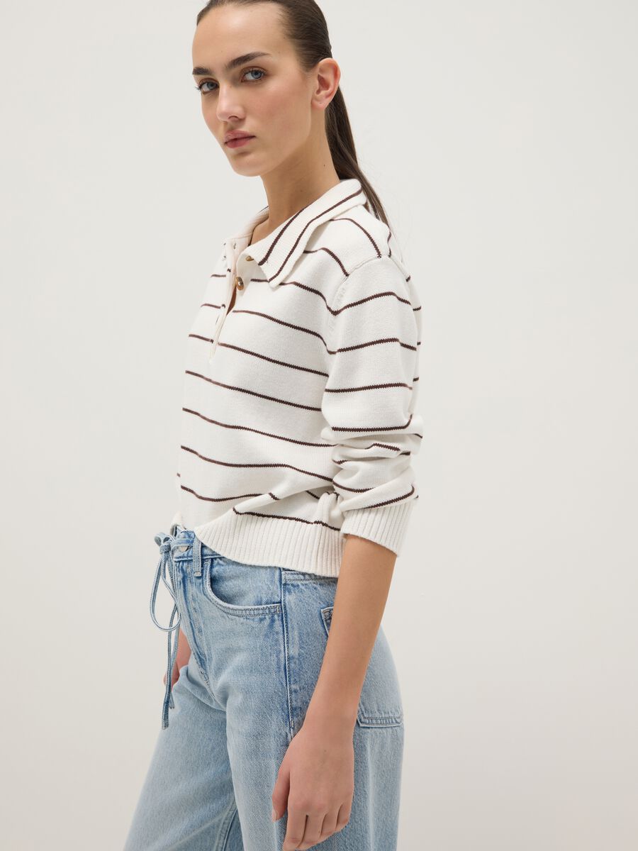 Multicolour striped pure cotton jumper regular fit_3