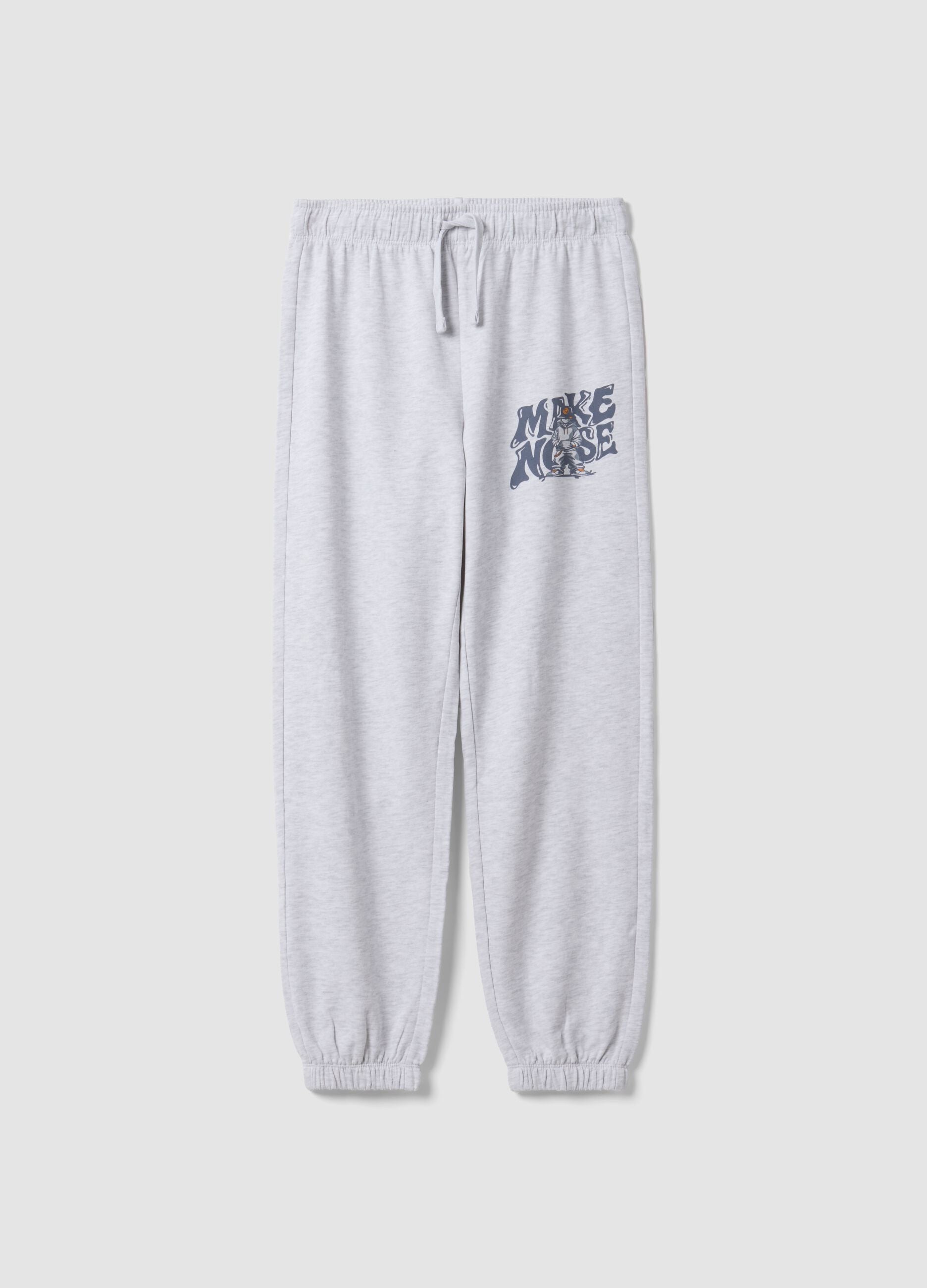 Pantaloni jogger grigi in puro cotone
