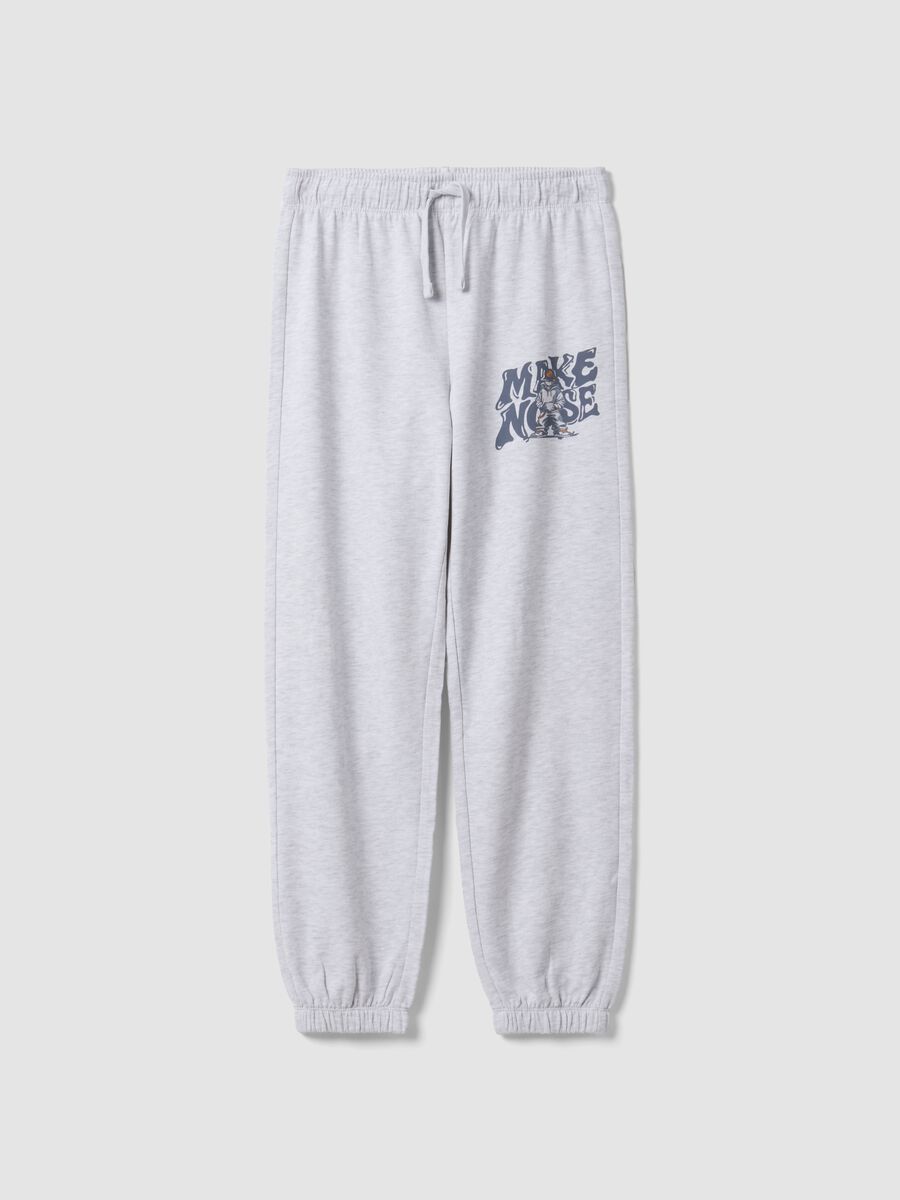 Pantaloni jogger grigi in puro cotone_3