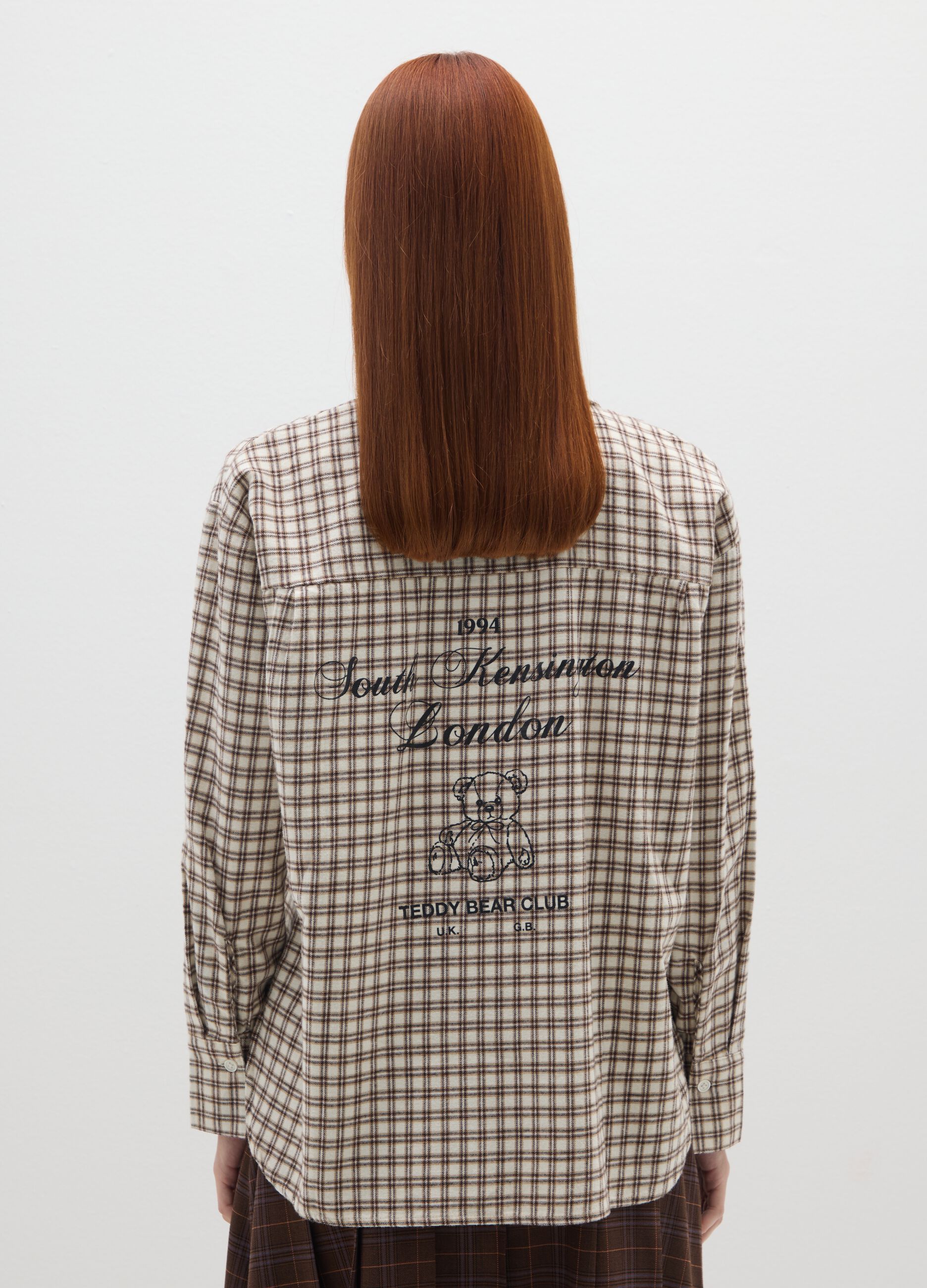 Multicoloured plaid cotton shirt in oversized fit