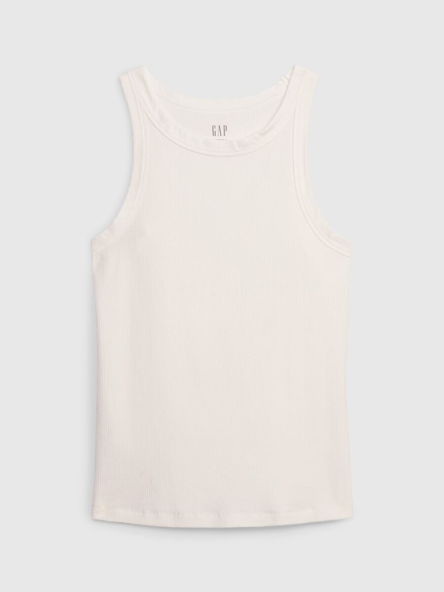 Tank top in ribbed stretch cotton_5
