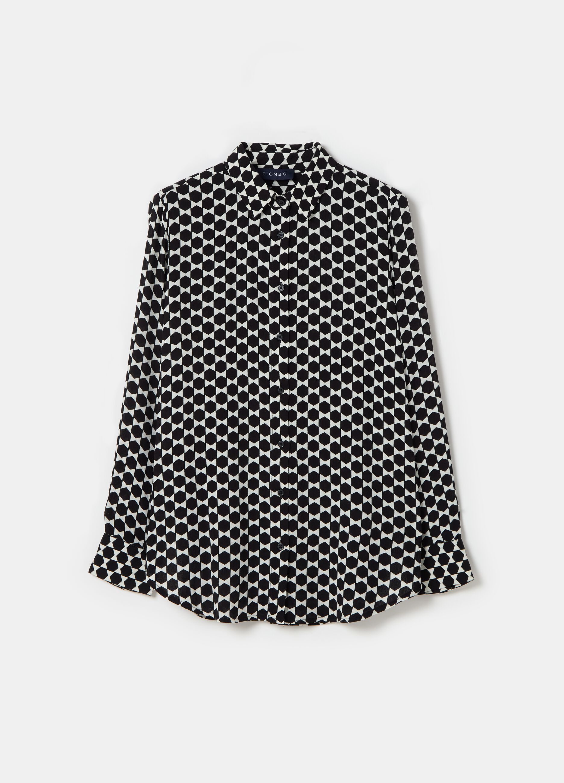 Contemporary shirt with geometric print