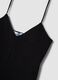 Tank top nero in cotone elasticizzato con spalline sottili fitted_5