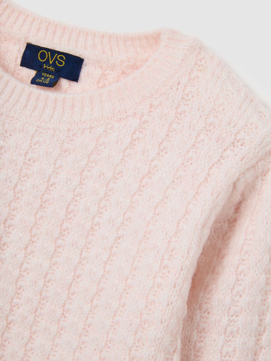 Girls' pink knitted regular fit jumper_2