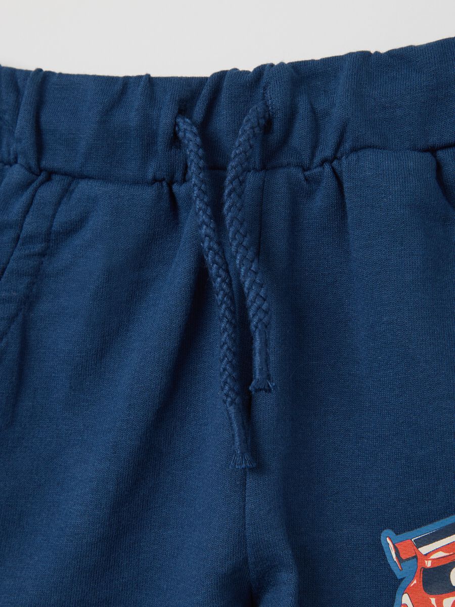 White and blue jogging set in cotton with Batwheels print_3