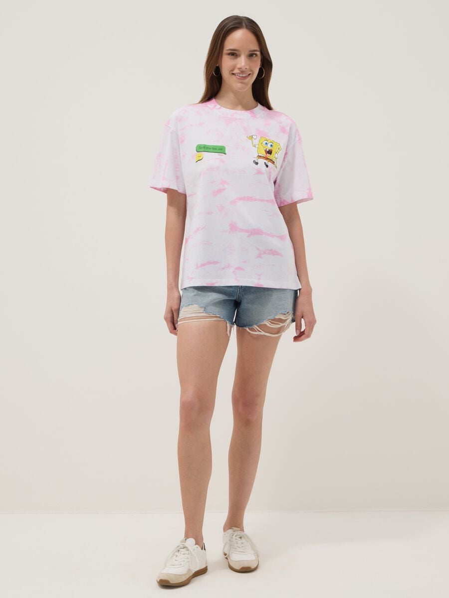 T-shirt in puro cotone multicolor regular fit con stampa SpongeBob_2