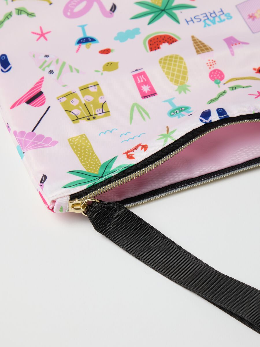 Women's multicolour summer mixed fabric clutch_2
