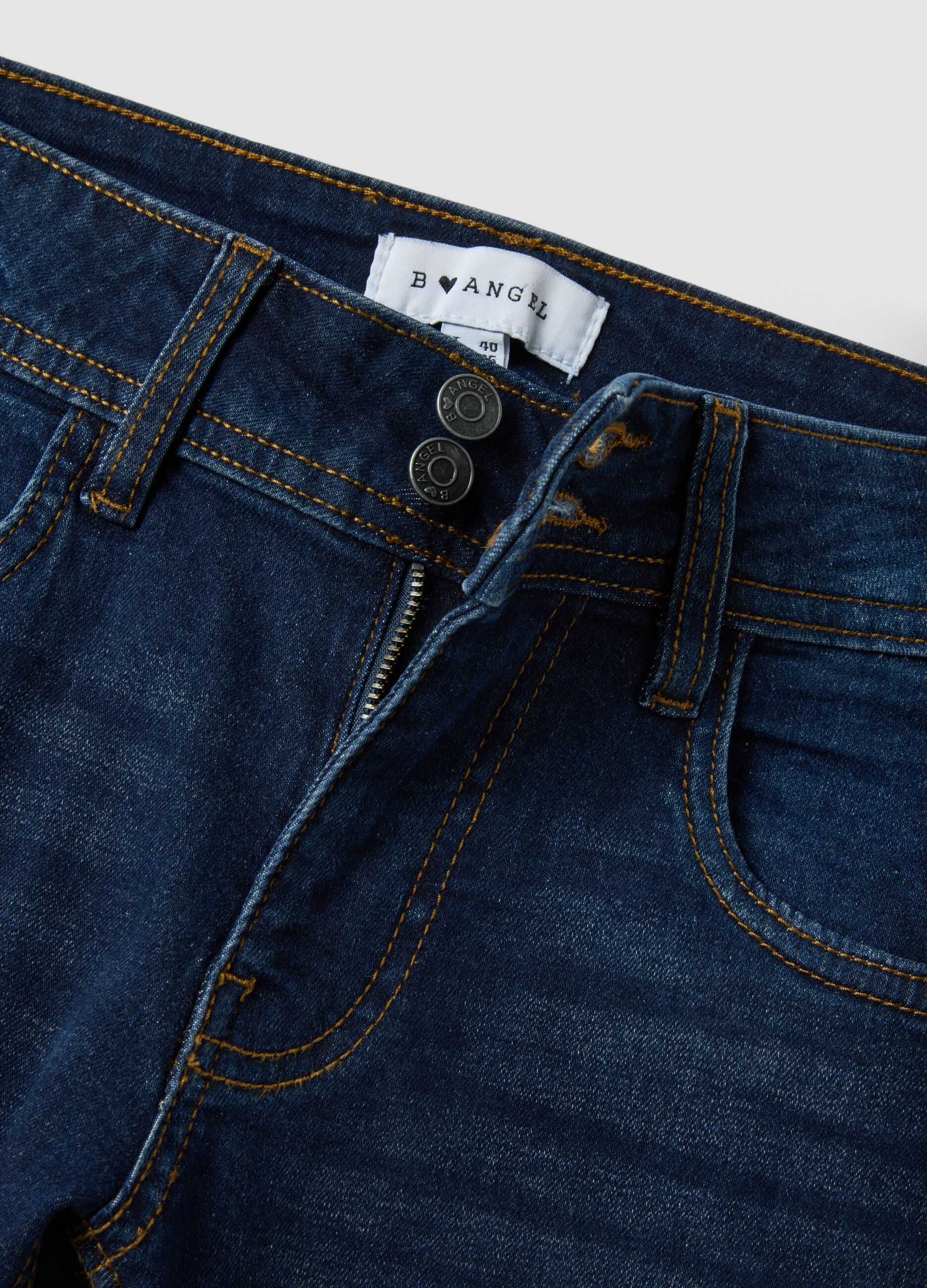 Blue stretch-cotton flared jeans